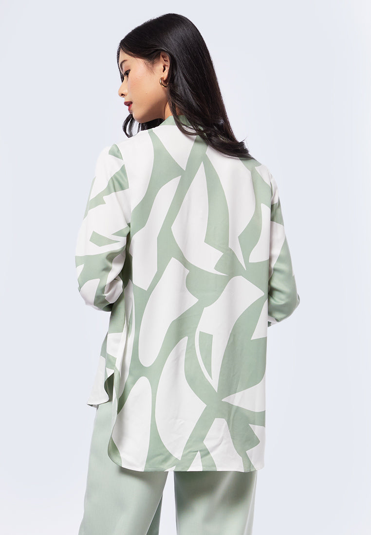 Mandarin Collar Printed Tunic