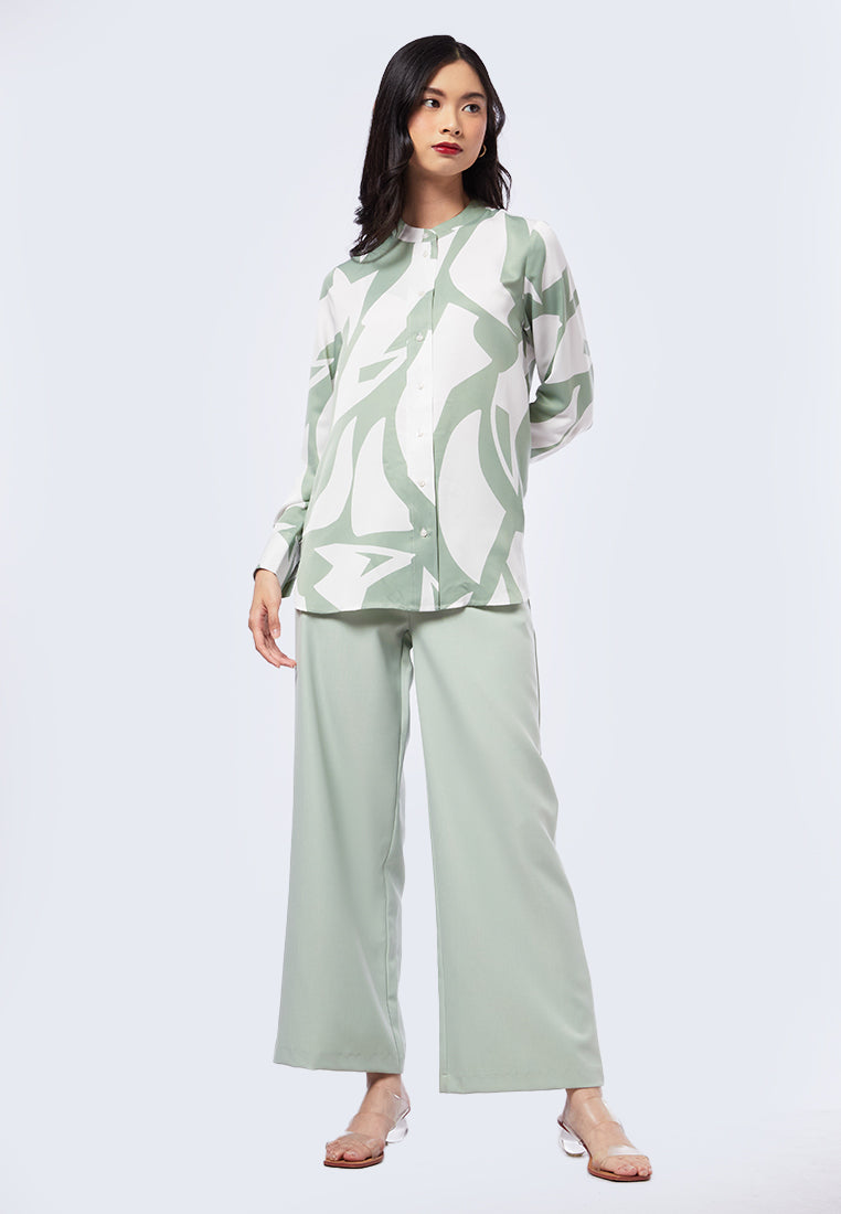 Mandarin Collar Printed Tunic