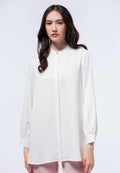Mandarin Collar Puff Sleeves Tunic