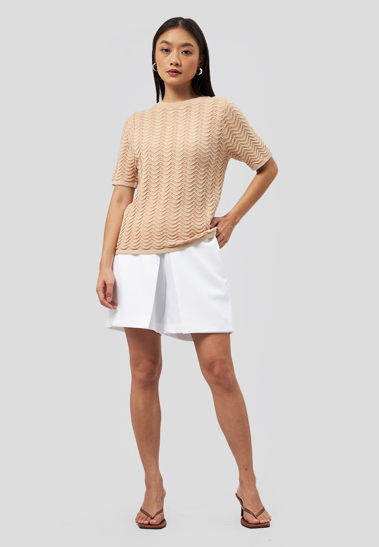 Wavy Textured Knit Top