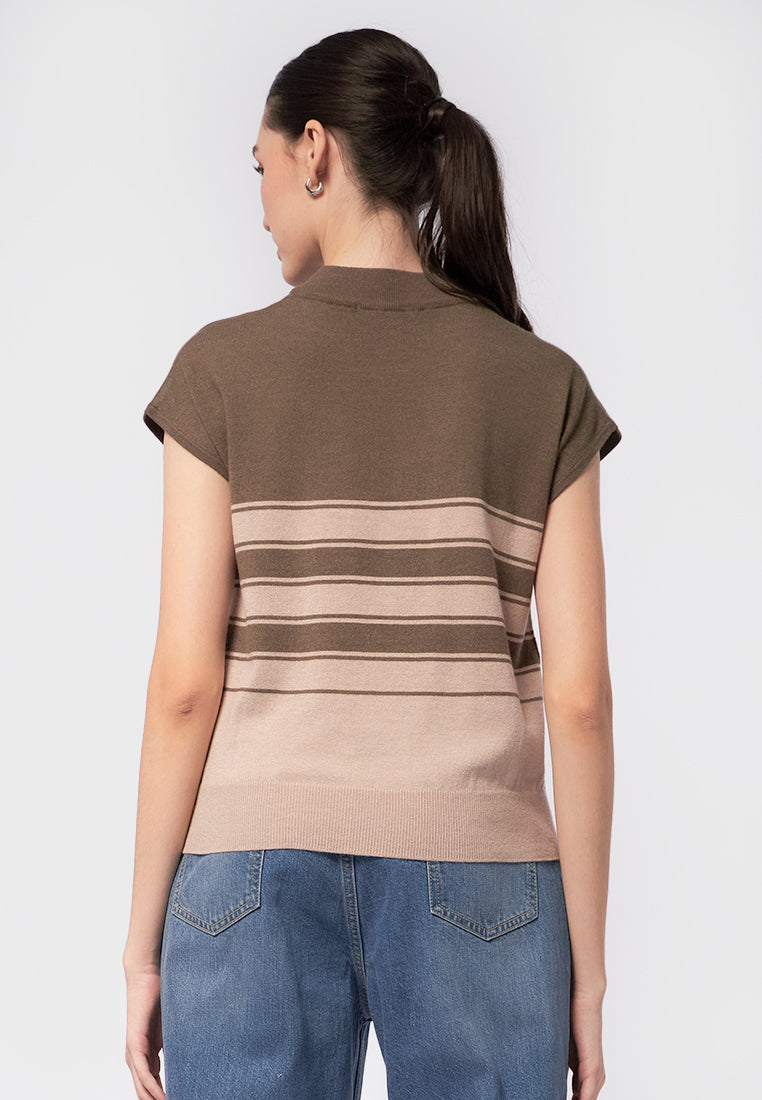 Mock Neck Short Sleeve Top