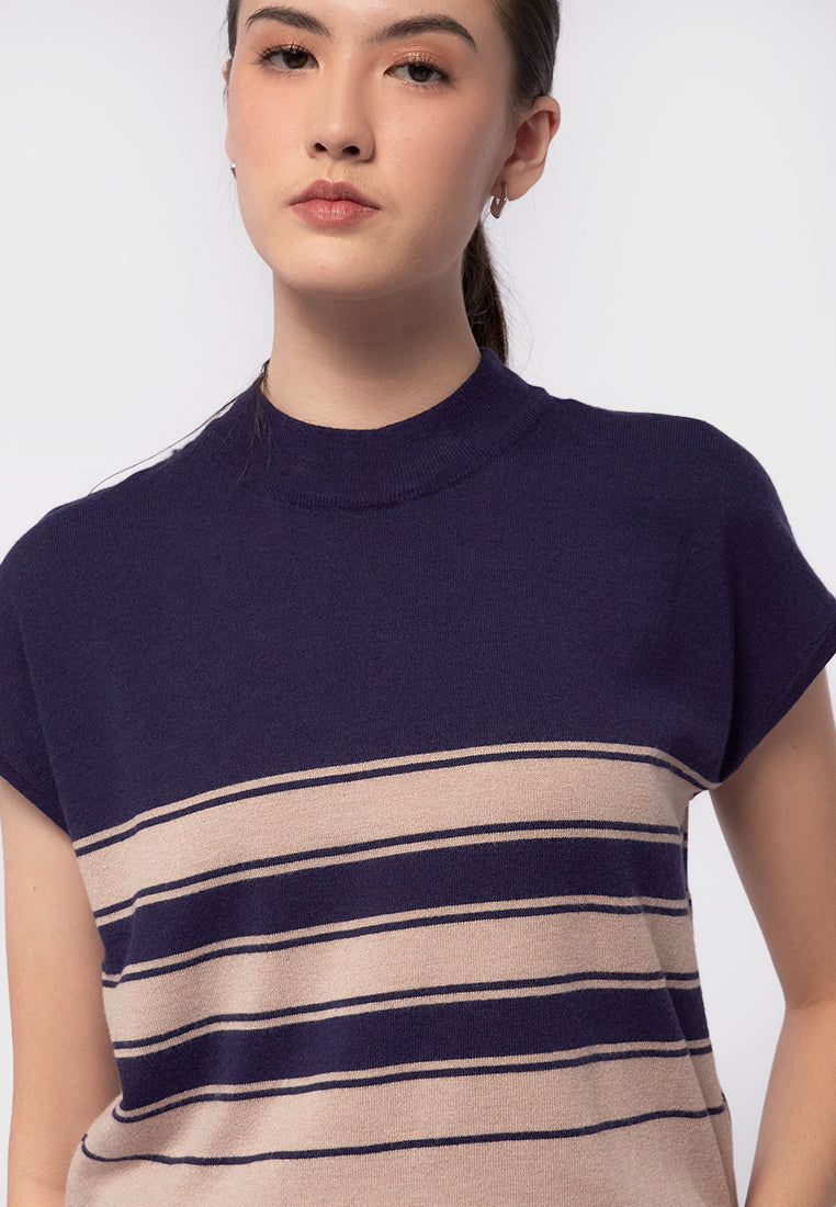 Mock Neck Short Sleeve Top