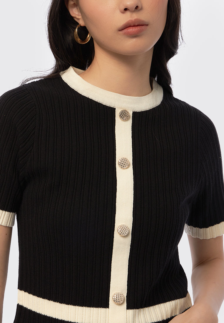 Rib Top with Contrast Lining
