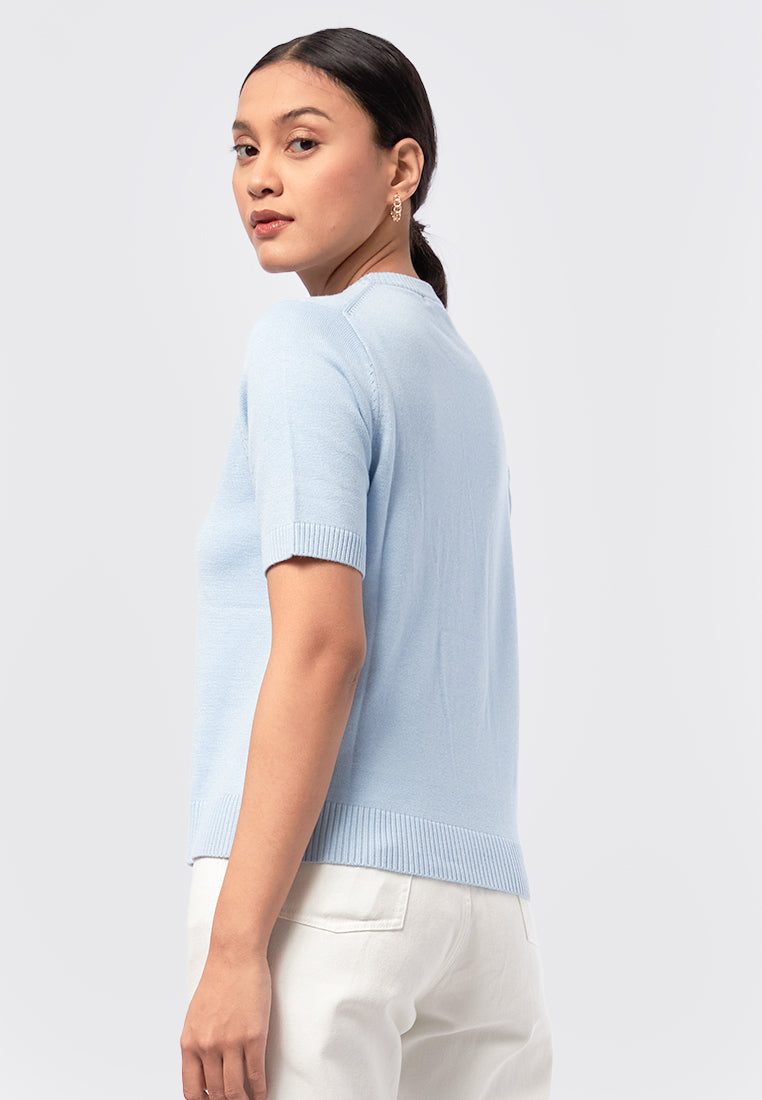 Basic Short Sleeve Knit Top