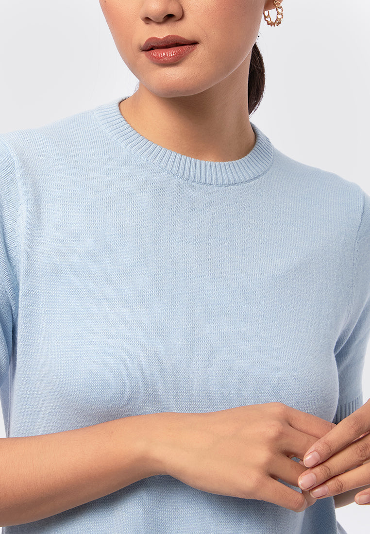 Basic Short Sleeve Knit Top