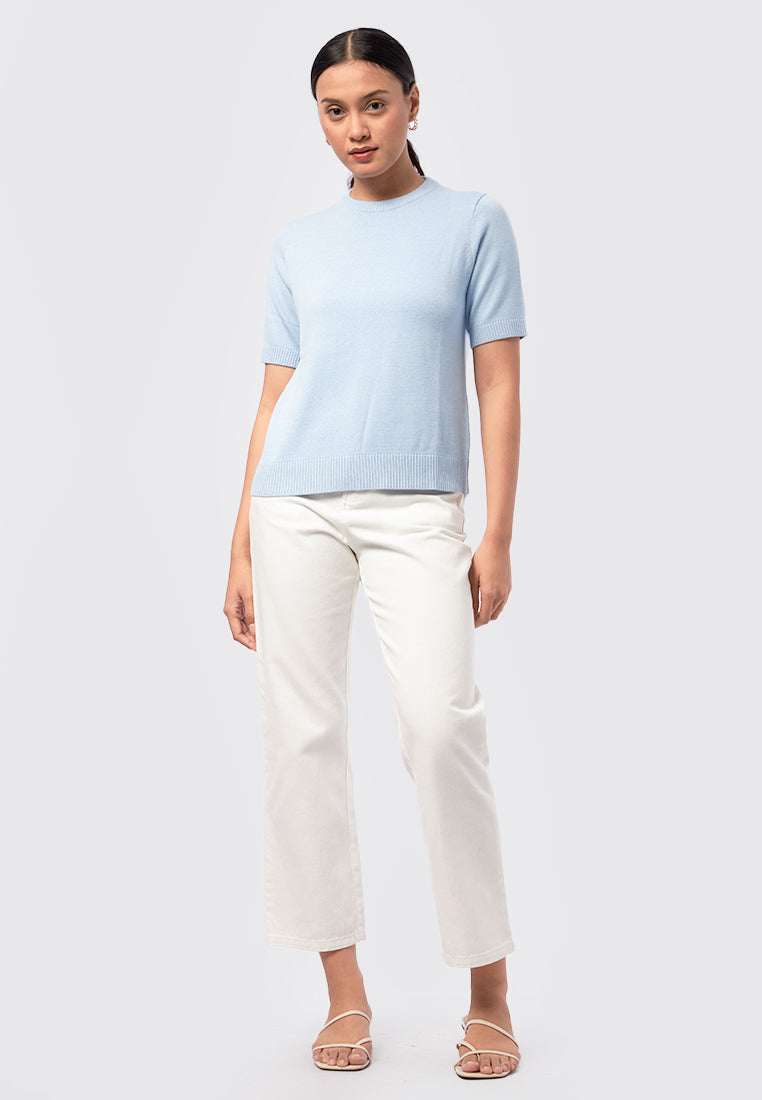 Basic Short Sleeve Knit Top