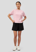 Lettuce Hem Short Sleeve Top Pink