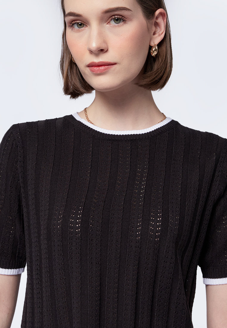 Openwork Short Sleeve Top