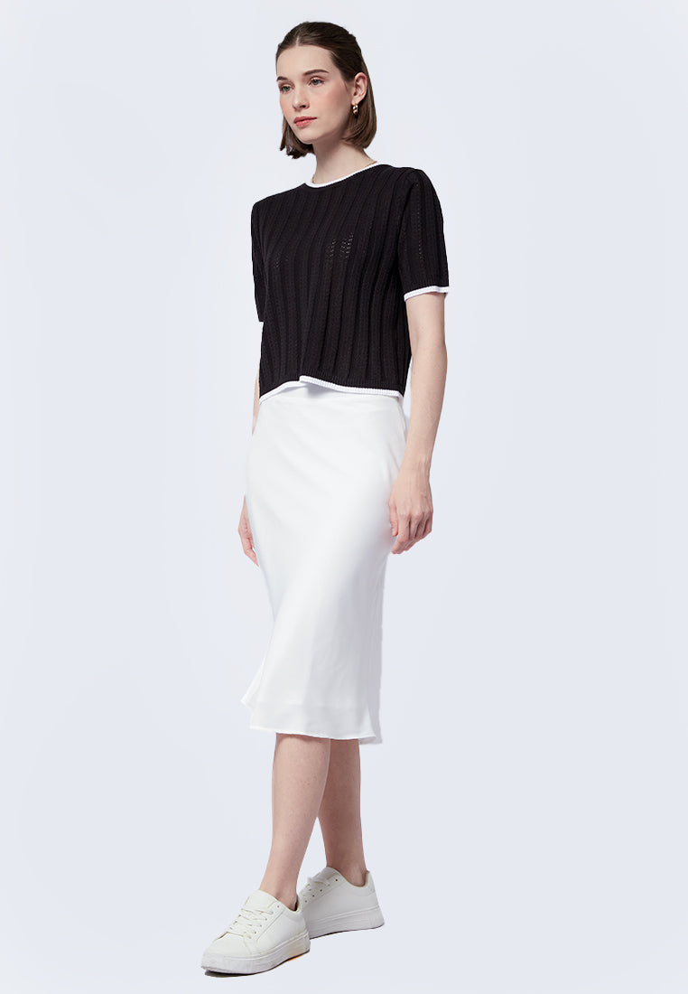 Openwork Short Sleeve Top
