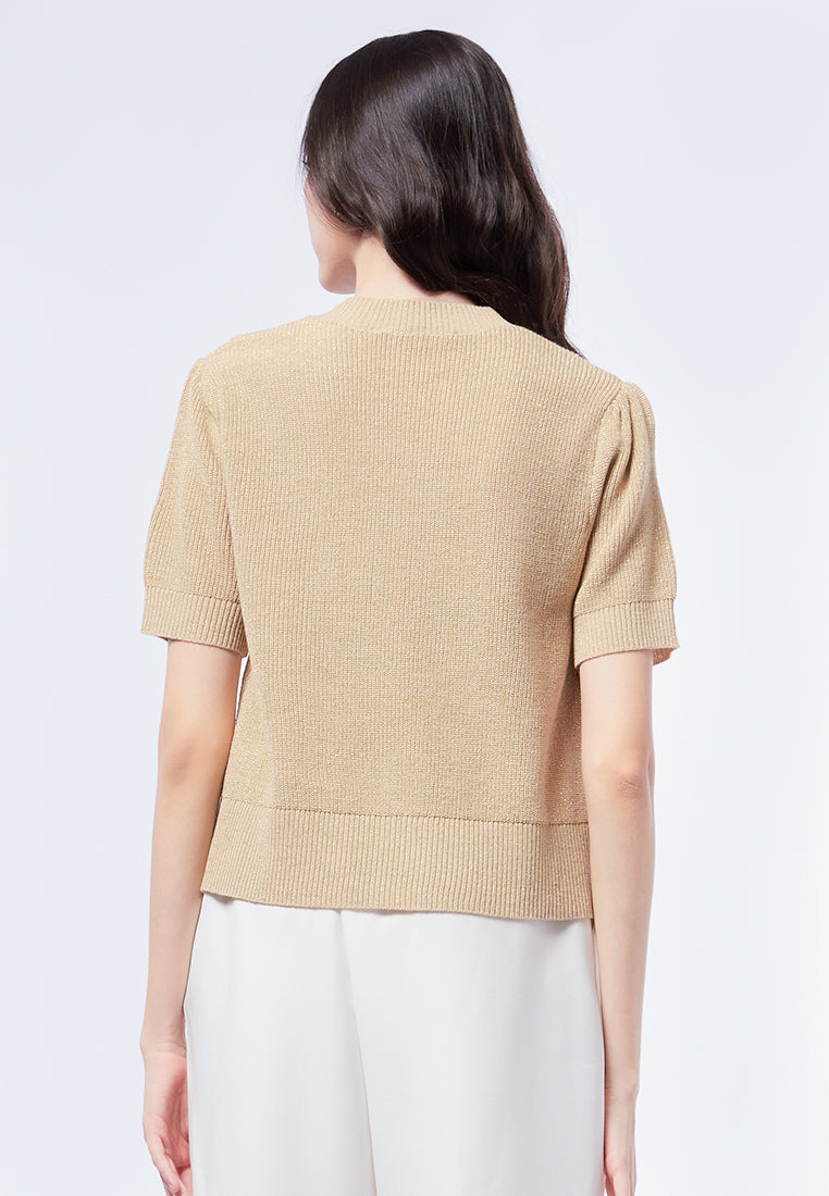 Puff Sleeves Knit Top