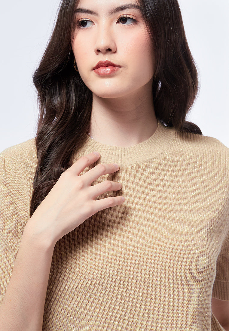 Puff Sleeves Knit Top