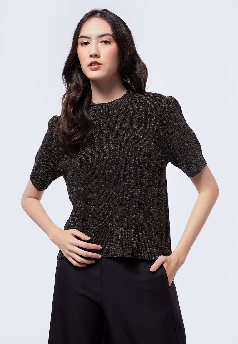 Puff Sleeves Knit Top