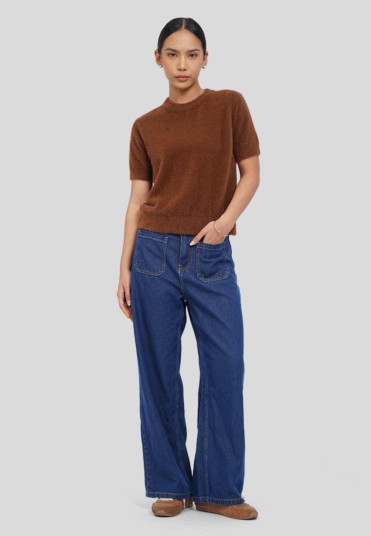 Moo-Hair Short Sleeve Top