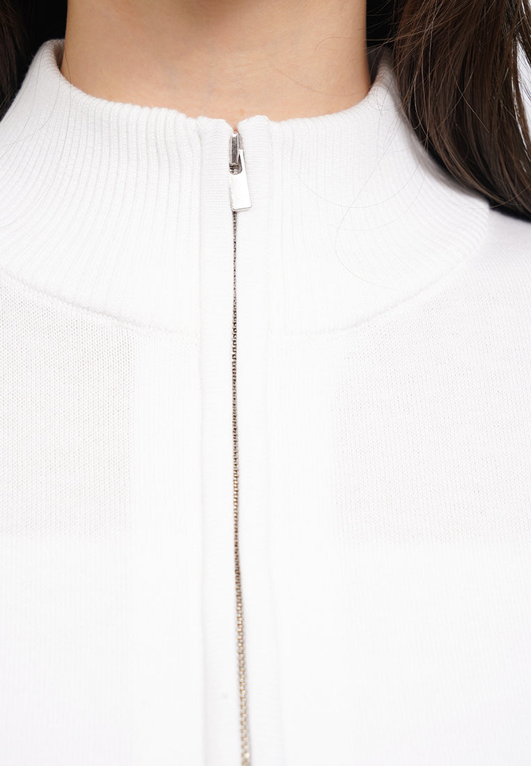 Short Sleeve Zipped Knit Top