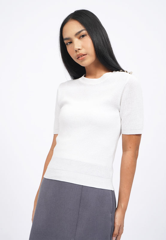 Knit Top with Button Details