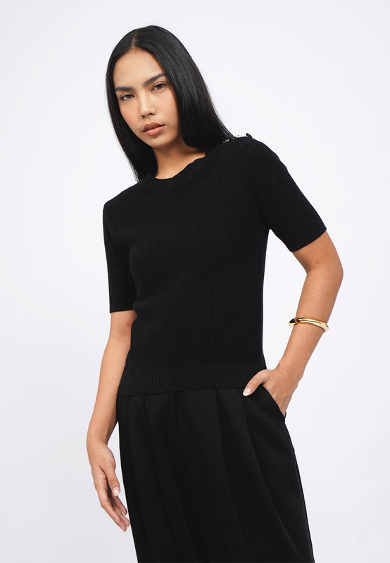Knit Top with Button Details