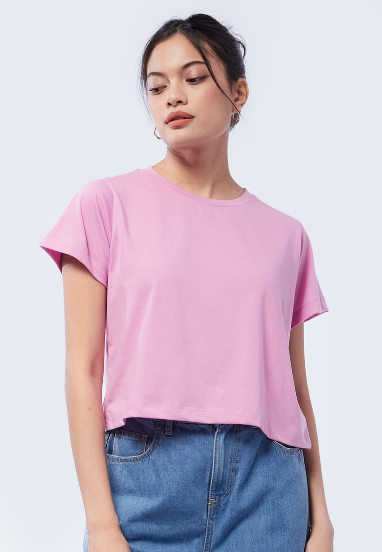 Short Sleeve Cropped T-Shirt Pink