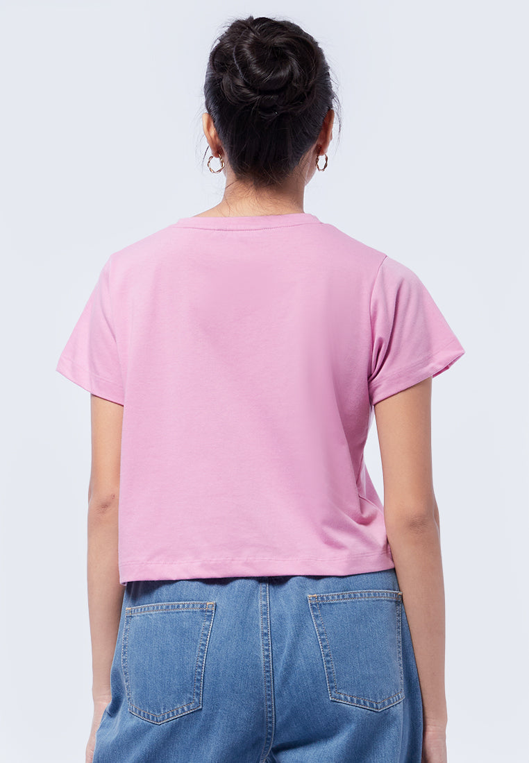 Short Sleeve Cropped T-Shirt Pink