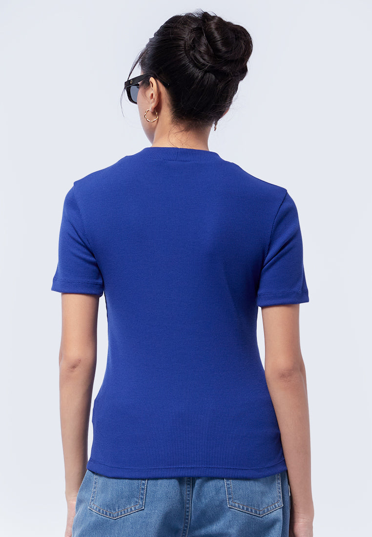 Round Neck Short Sleeve Rib T-Shirt
