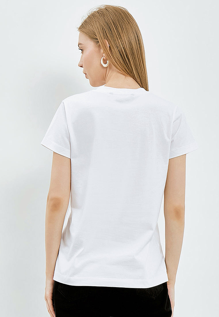 Basic V-Neck T-Shirt Off White