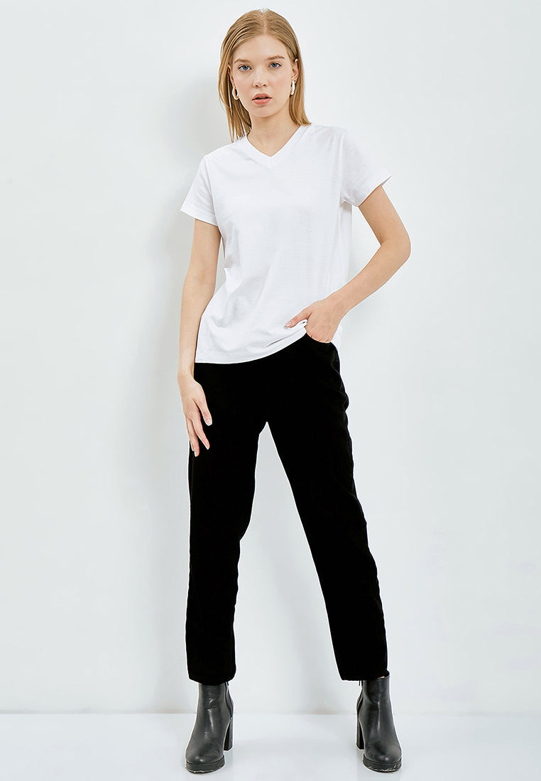 Basic V-Neck T-Shirt Off White