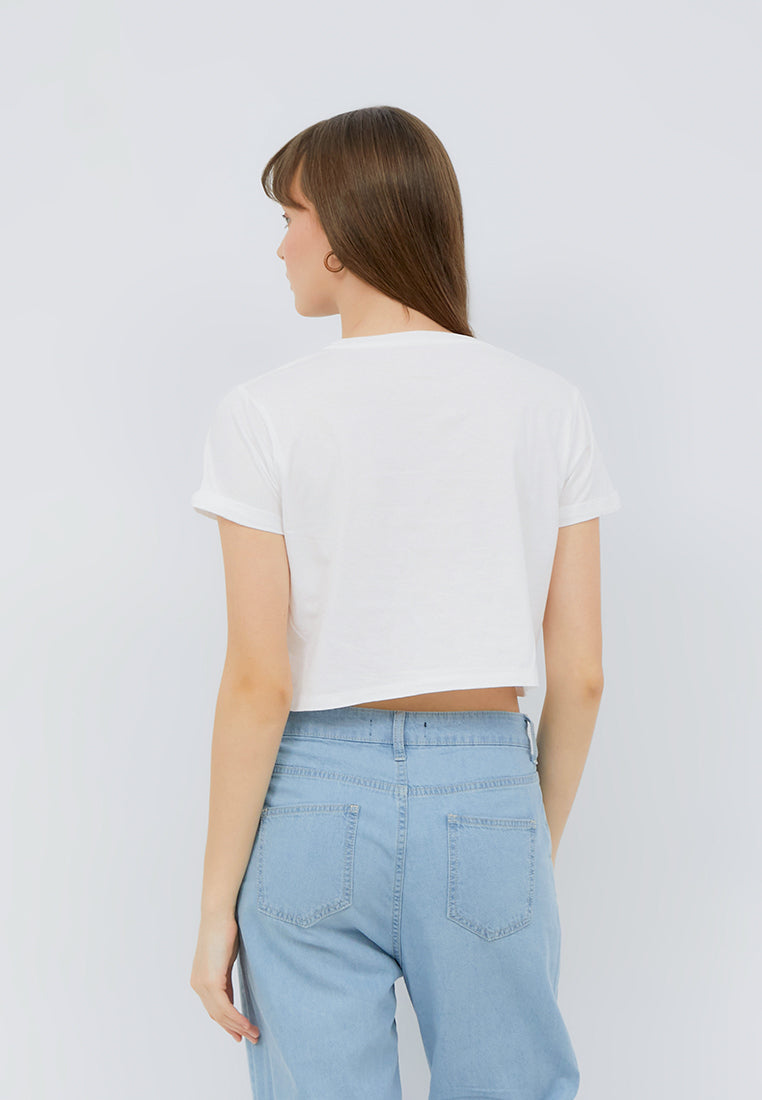 Short Sleeve Cropped T-shirt Off White