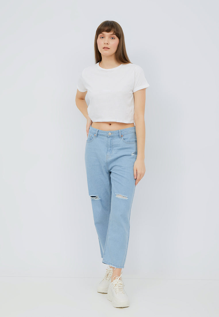 Short Sleeve Cropped T-shirt Off White