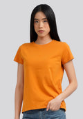 Basic Round Neck Cotton T-Shirt Pumpkin