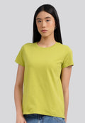 Basic Round Neck Cotton T-Shirt Chatreuse