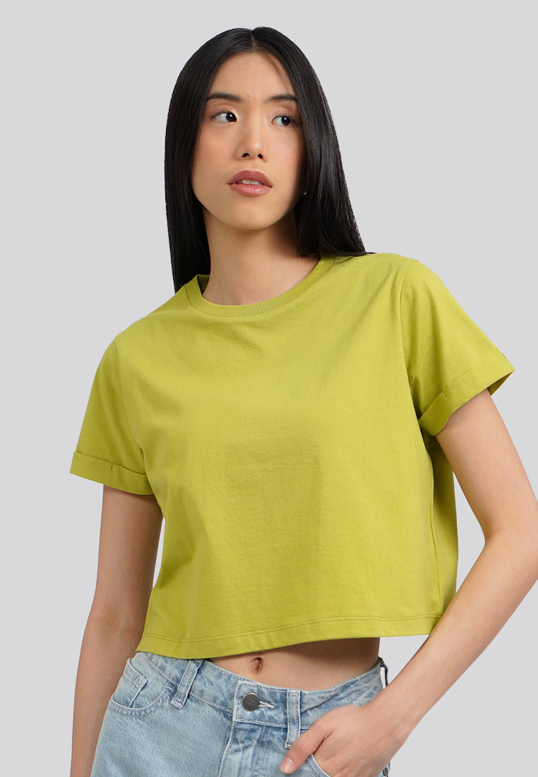 Basic Cropped Cotton T-Shirt