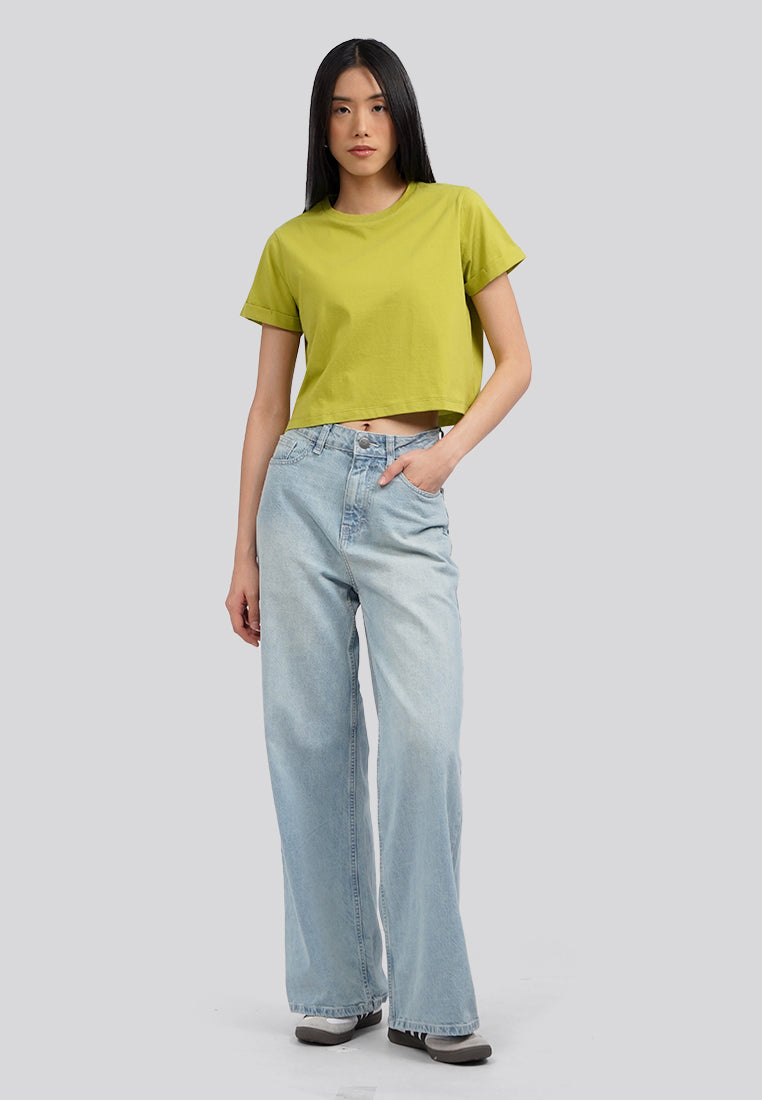 Basic Cropped Cotton T-Shirt