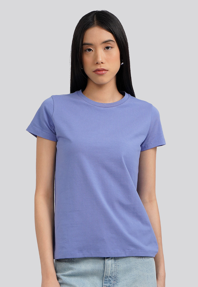 Basic Round Neck Cotton T-Shirt Dusk