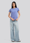 Basic Round Neck Cotton T-Shirt Dusk