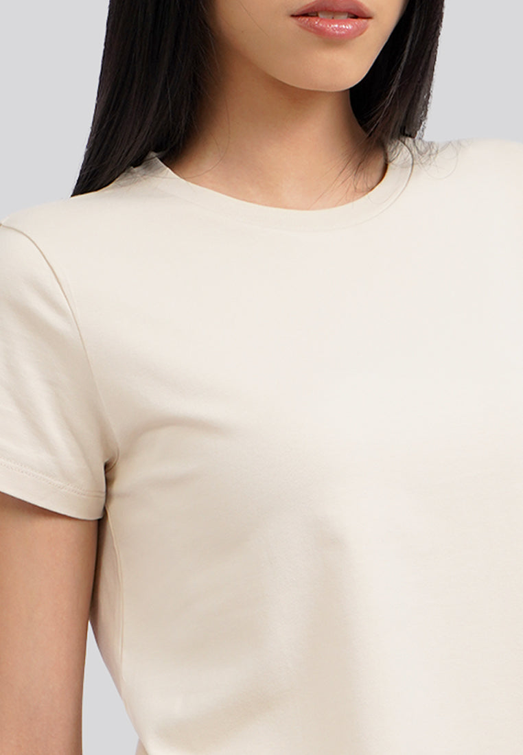 Basic Round Neck Cotton T-Shirt Grey