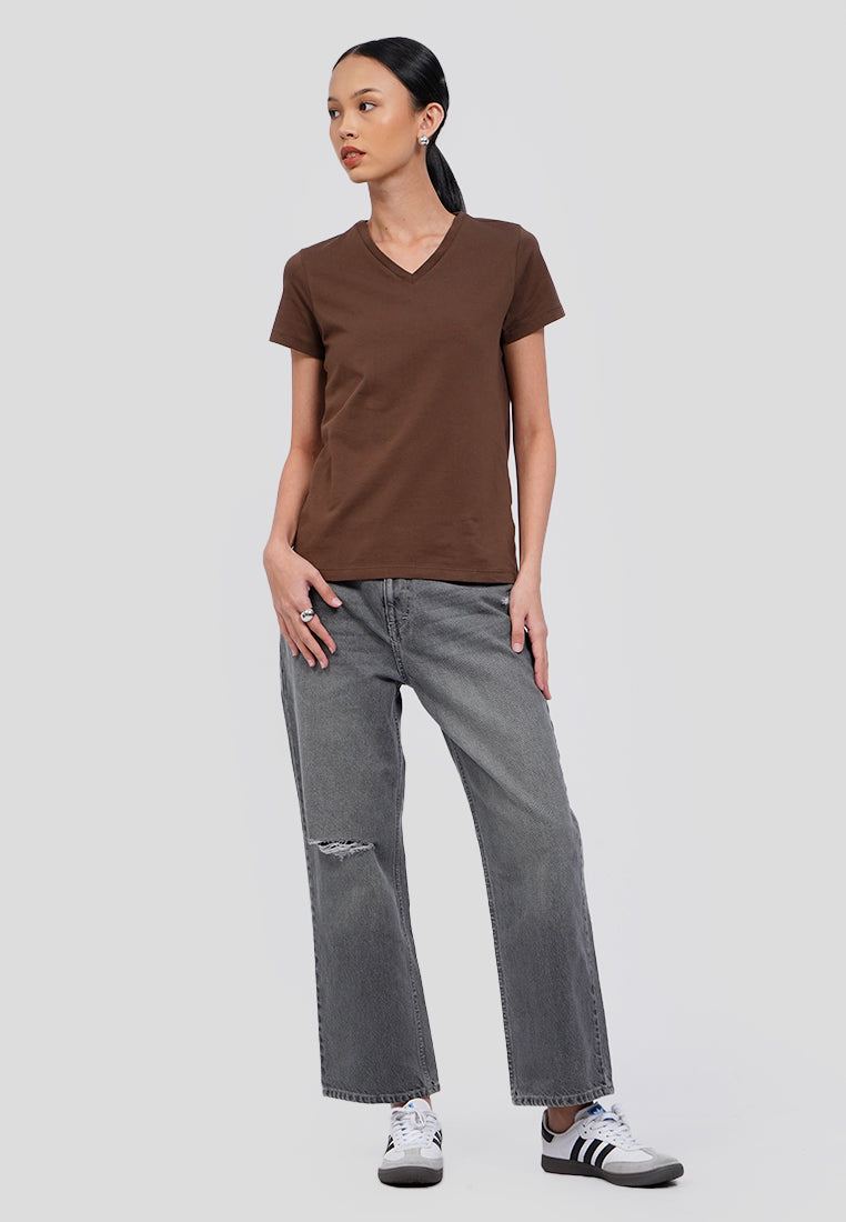 Basic V-Neck Cotton T-Shirt