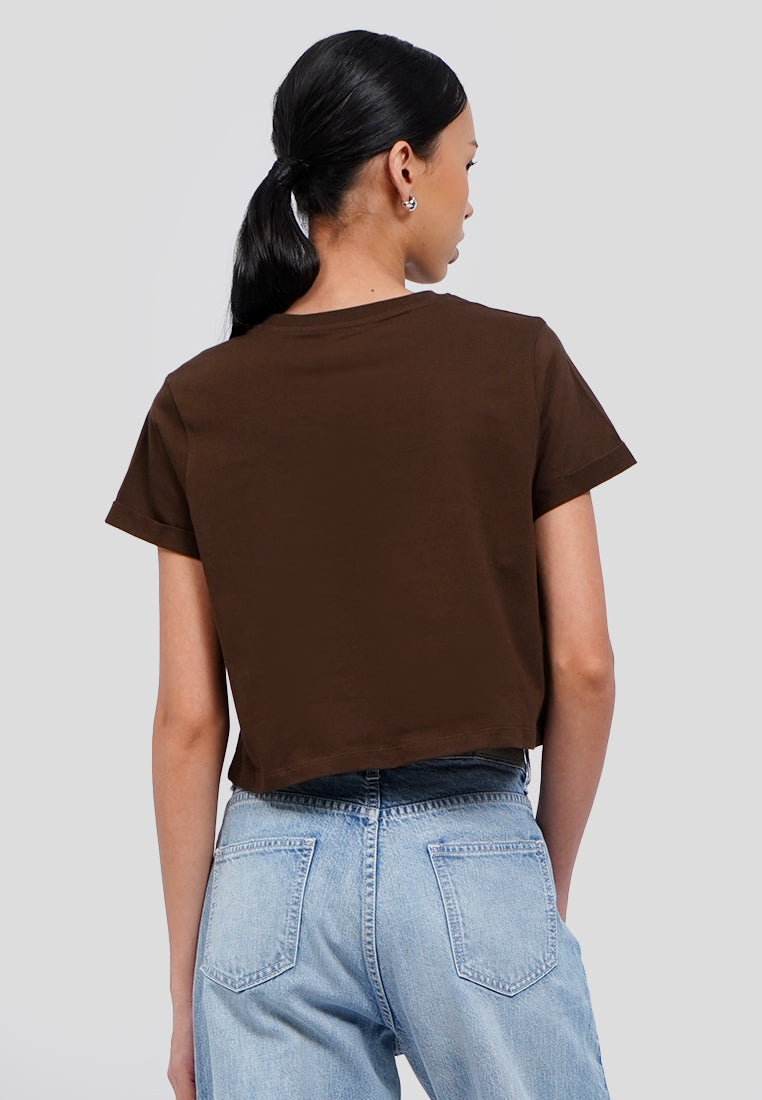 Basic Round Neck Crop T-Shirt