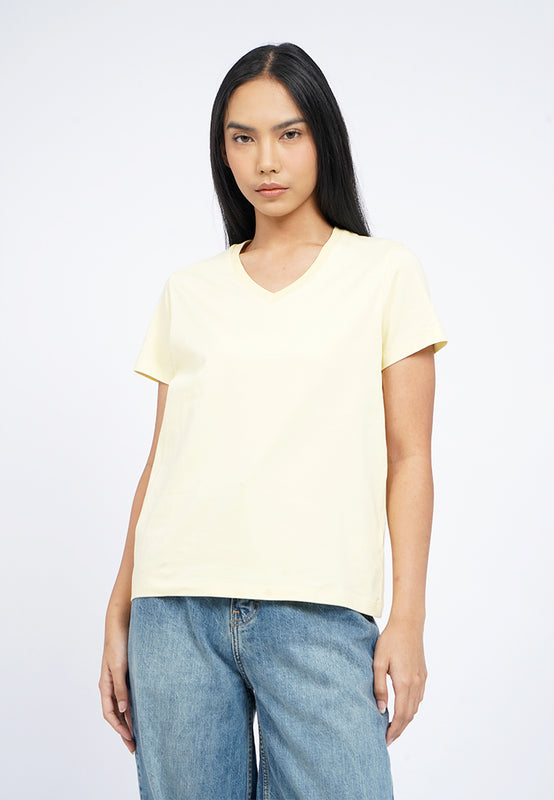 Basic V-Neck Cotton T-Shirt