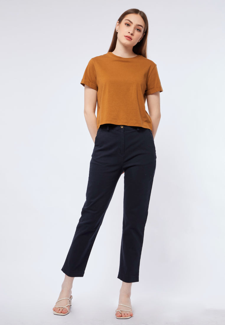Regular Fit Round Neck T-shirt Bronze
