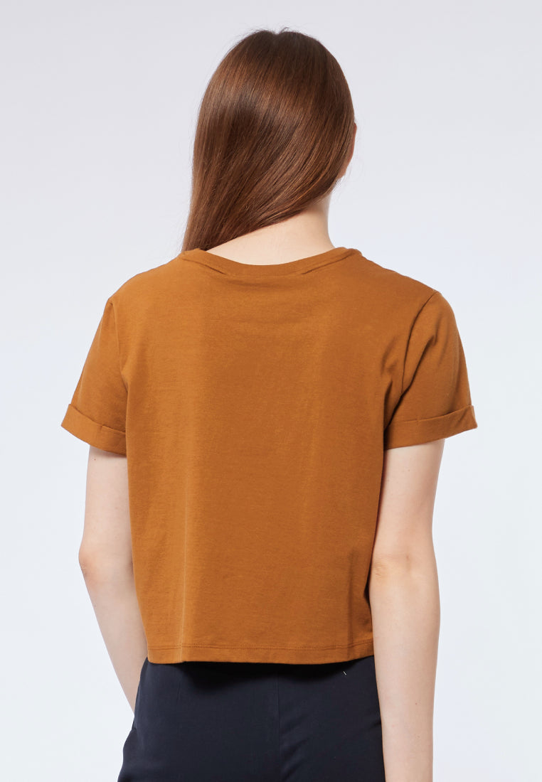Regular Fit Round Neck T-shirt Bronze