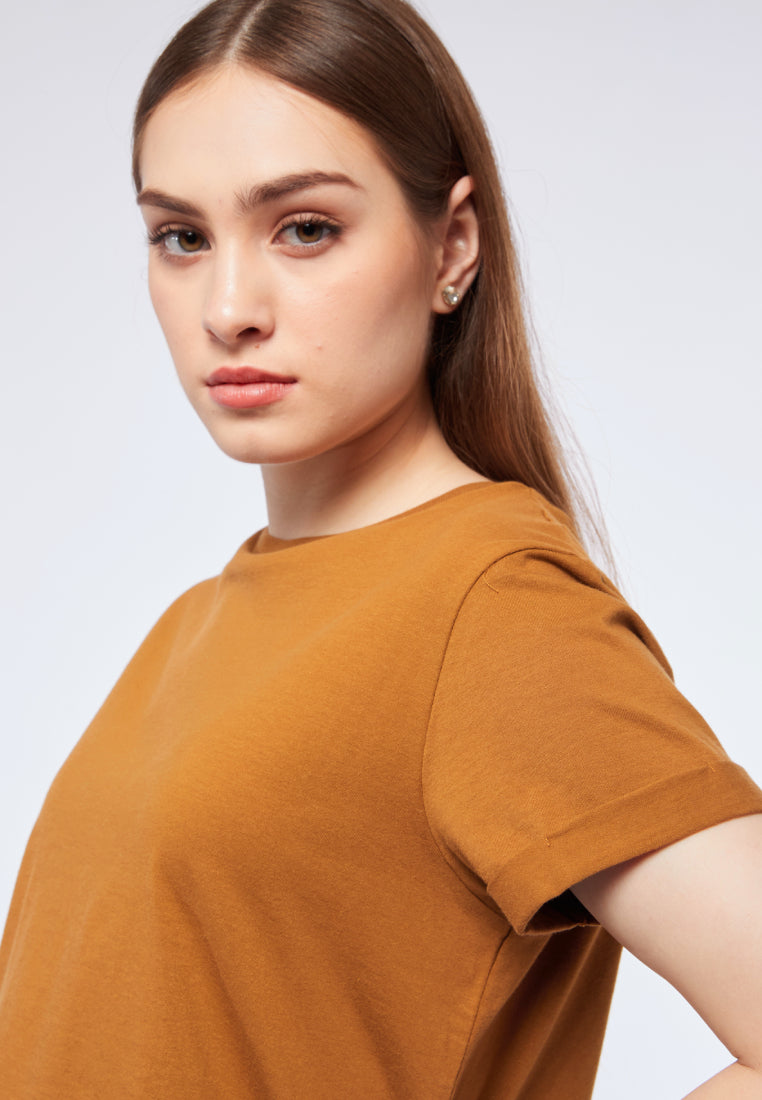 Regular Fit Round Neck T-shirt Bronze