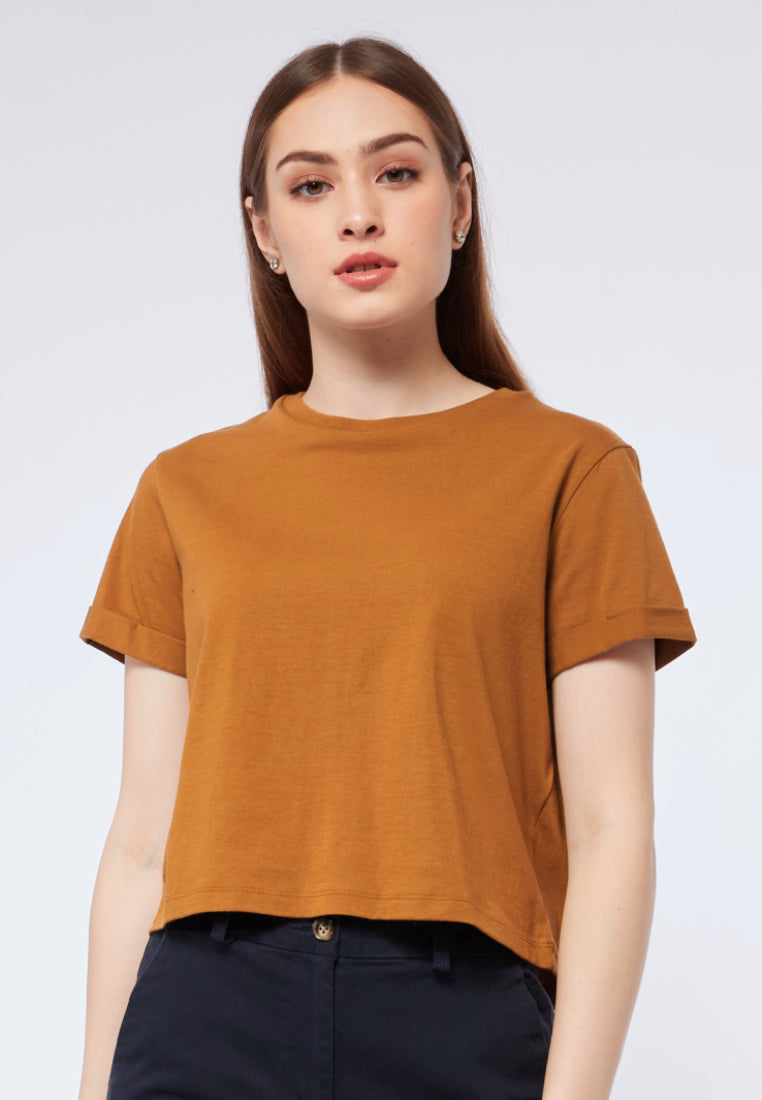 Regular Fit Round Neck T-shirt Bronze