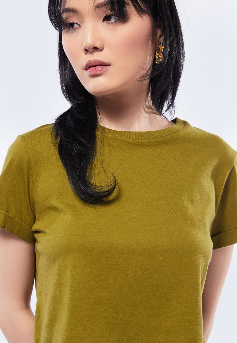 Basic Cropped Cotton T-Shirt