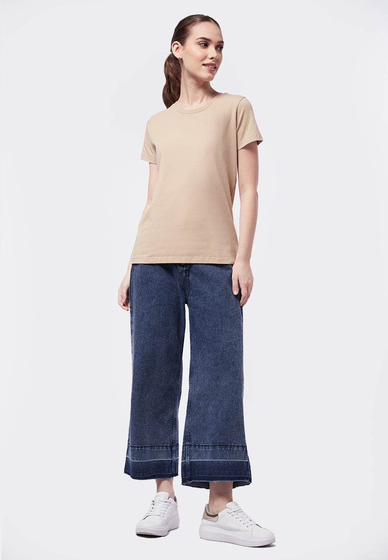 Basic Round Neck Cotton T-Shirt