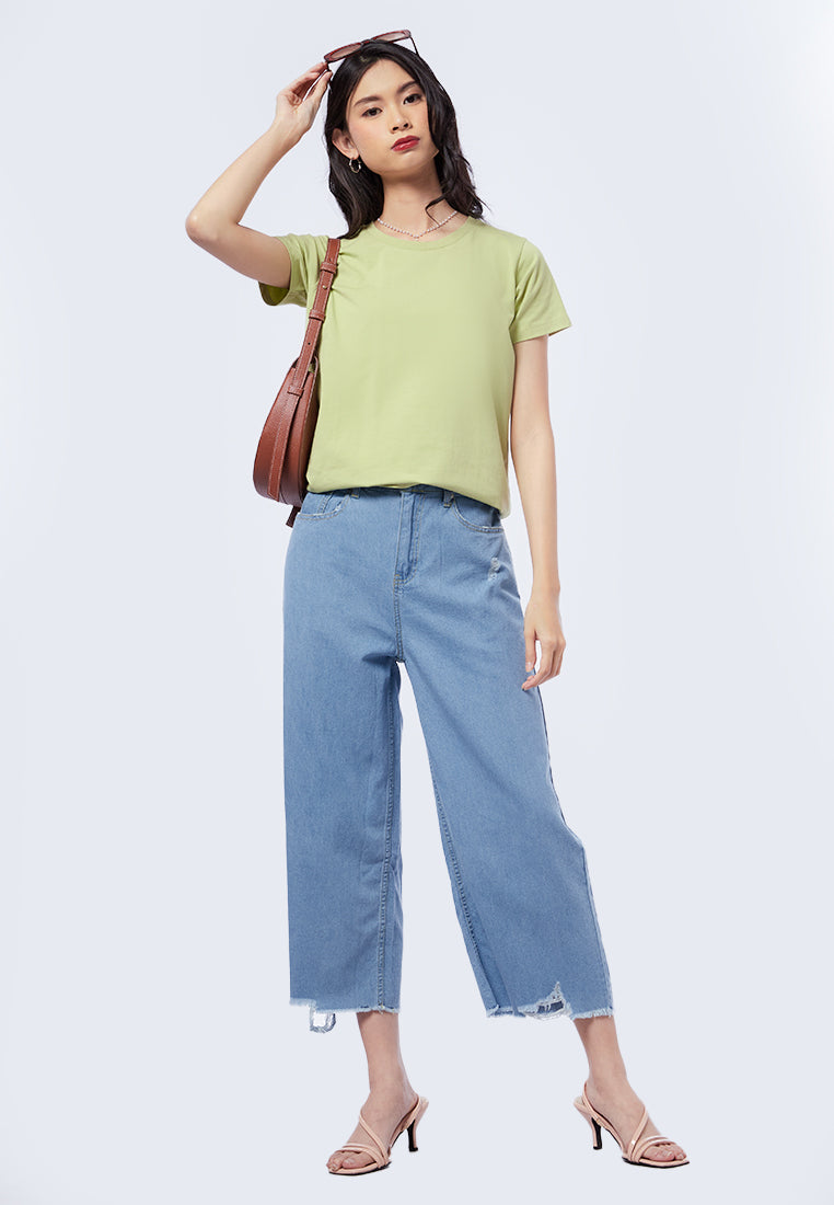 Basic Round Neck Cotton T-Shirt