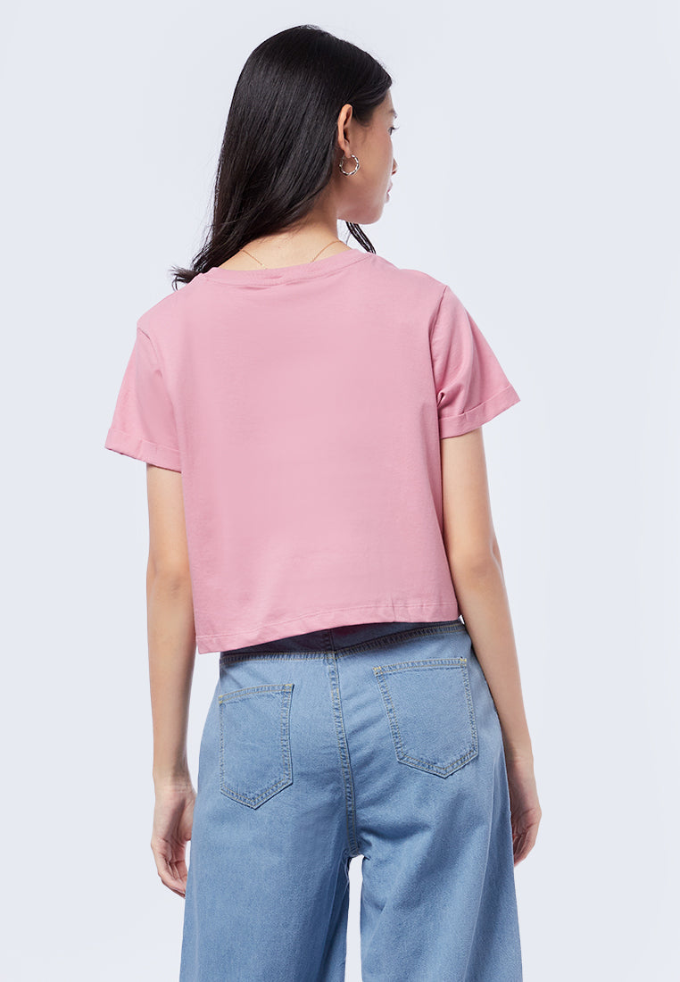 Basic Cropped Cotton T-Shirt