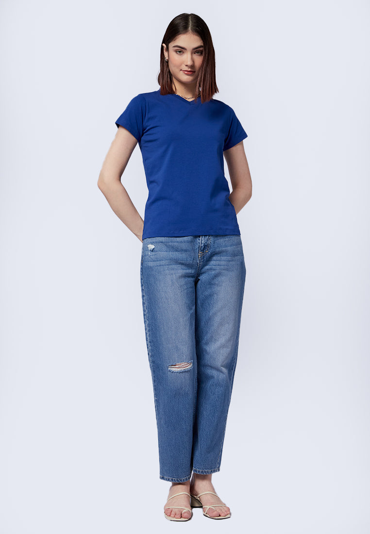 Basic V-Neck Cotton T-Shirt
