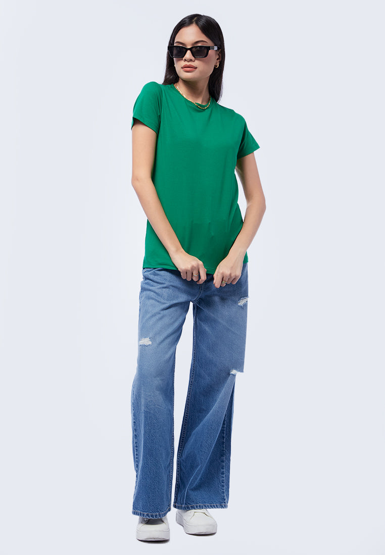 Basic Round Neck Cotton T-Shirt