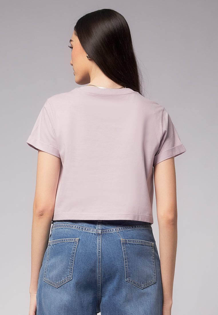 Basic Cropped Cotton T-Shirt
