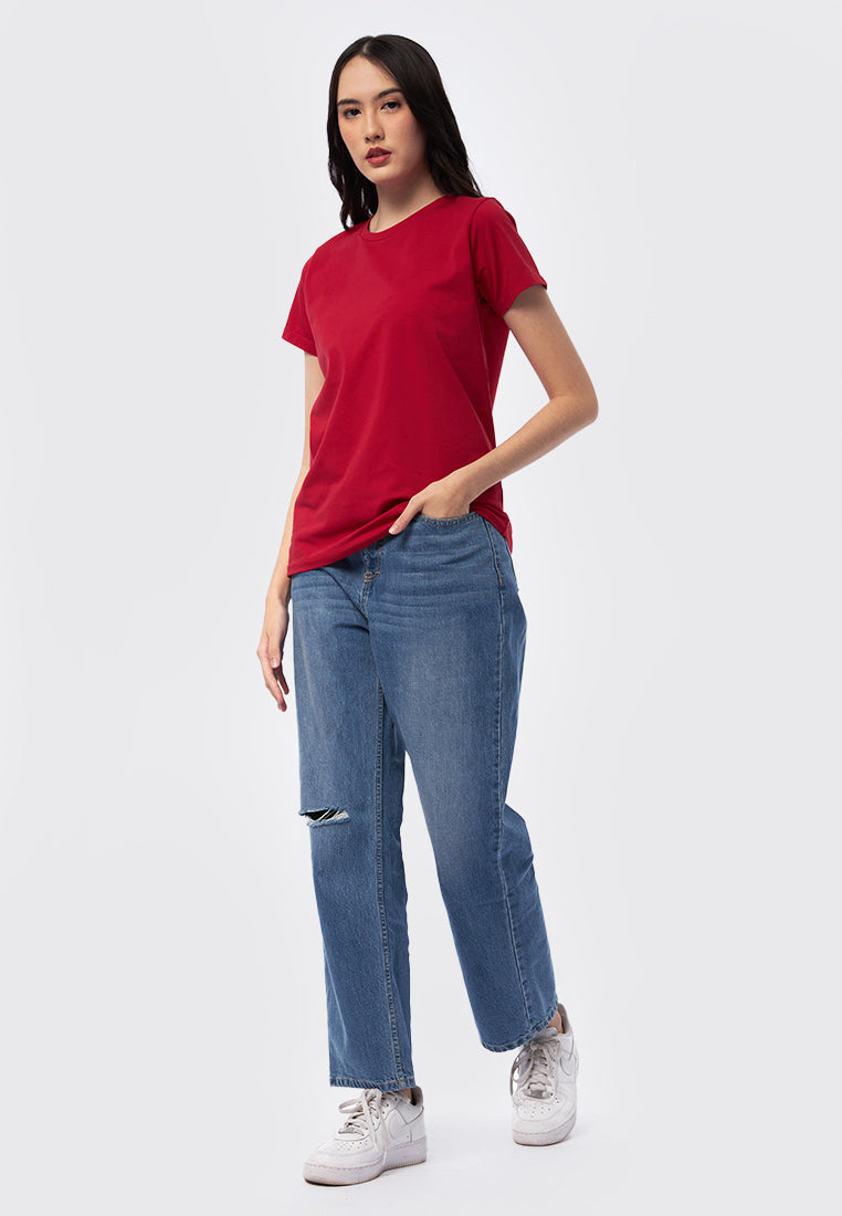 Basic Round Neck Cotton T-Shirt
