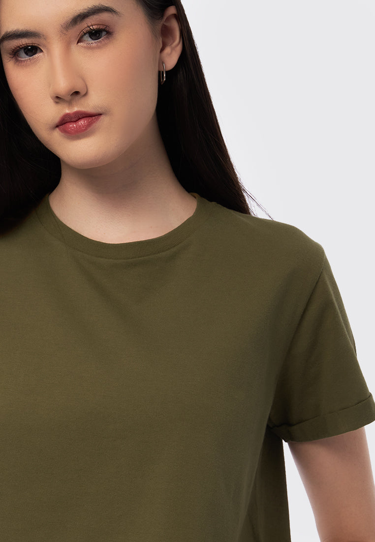 Basic Cropped Cotton T-Shirt